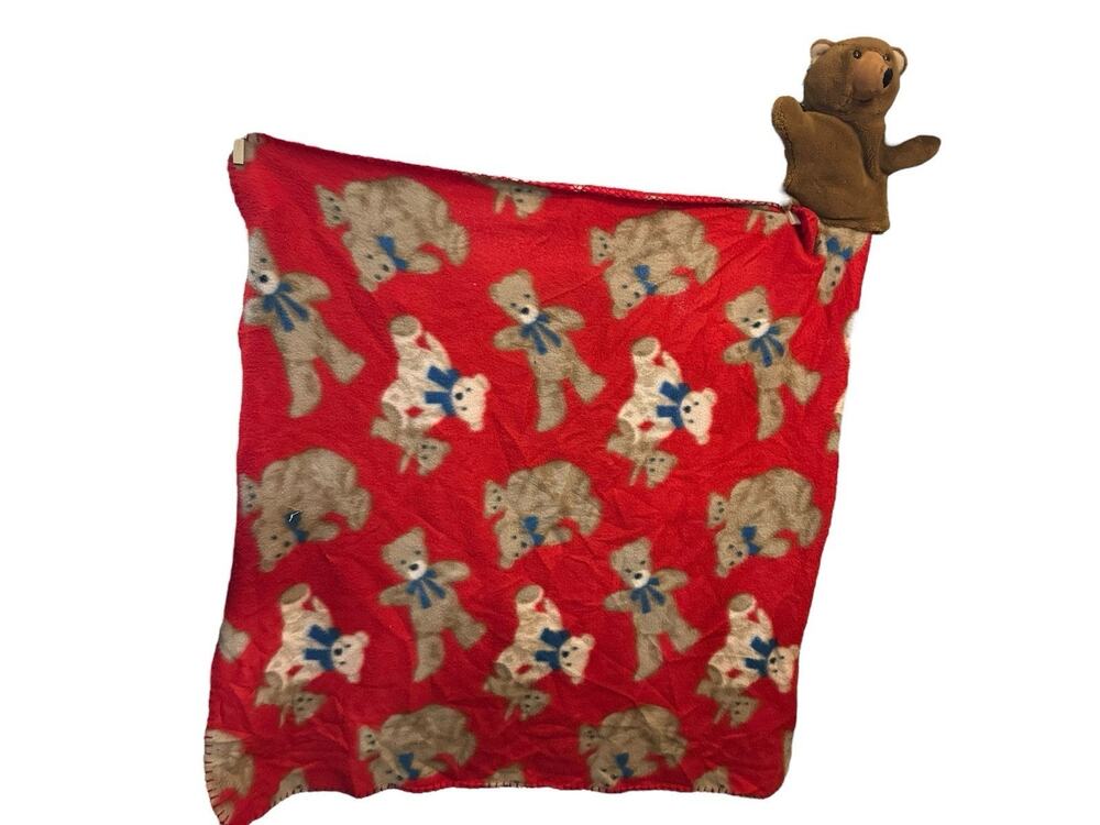 Unbranded Fleece Teddy Bear Lovey 30”x30” Blanket Plush Corner